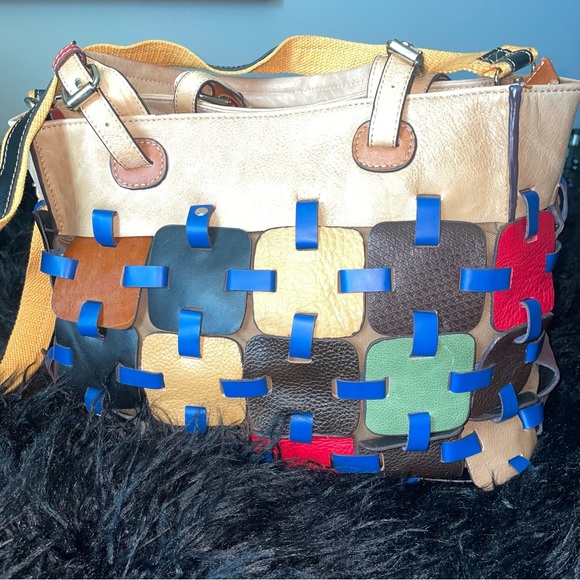 Charmes leather patchwork tote crossbody - Picture 2 of 14